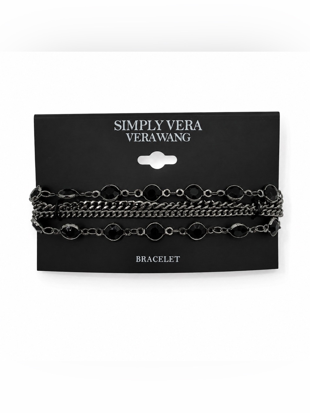 Simply Vera Vera Wang Crystal Multi-Strand Chain Bracelet Goth Glam Statement
